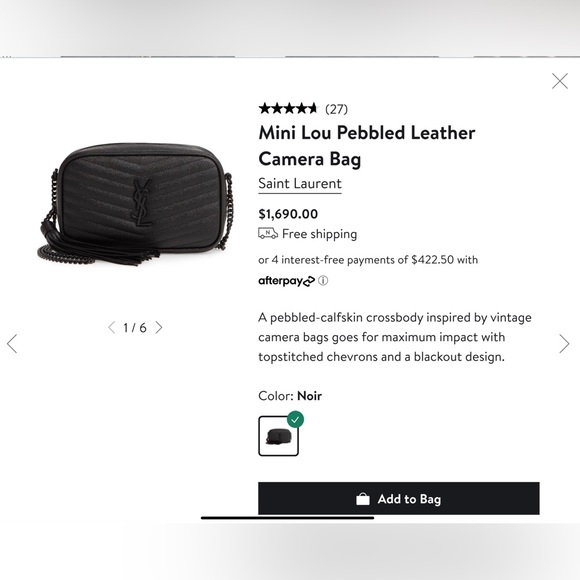 YSL Mini Lou Pebbled Leather Camera Bag - Picture 2 of 12